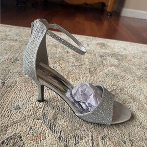 Pierre Dumas Silver Glitter Heels